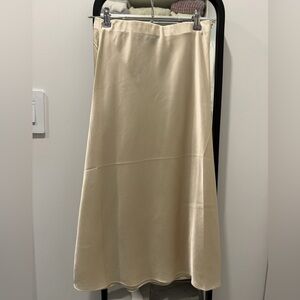 Cream Satin Skirt